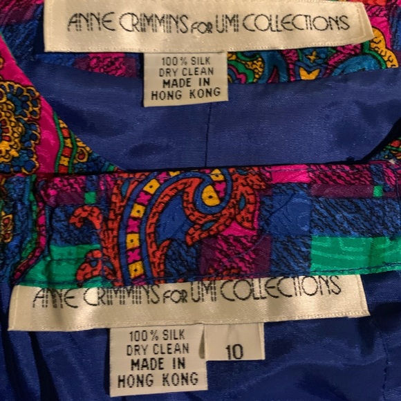 VTG Anne Crimmins Sz 10 Multicolored 2pc Skirt Set - Picture 7 of 12